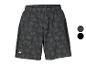Short de sport gris foncé avec motif subtil et empiècements latéraux noirs.