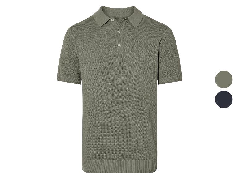 Polo en maille, vert olive et noir.