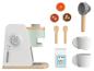 Jouet en bois pour café avec une machine à café, des tasses et des accessoires.