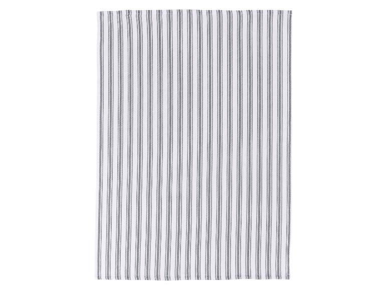 Torchons de cuisine blanc à rayures verticales grises