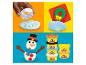 Play-Doh: un bonhomme de neige, des moules et des pots de pâte à modeler.