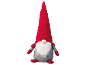 Nain de Noël avec un chapeau rouge, une barbe blanche et un corps gris.