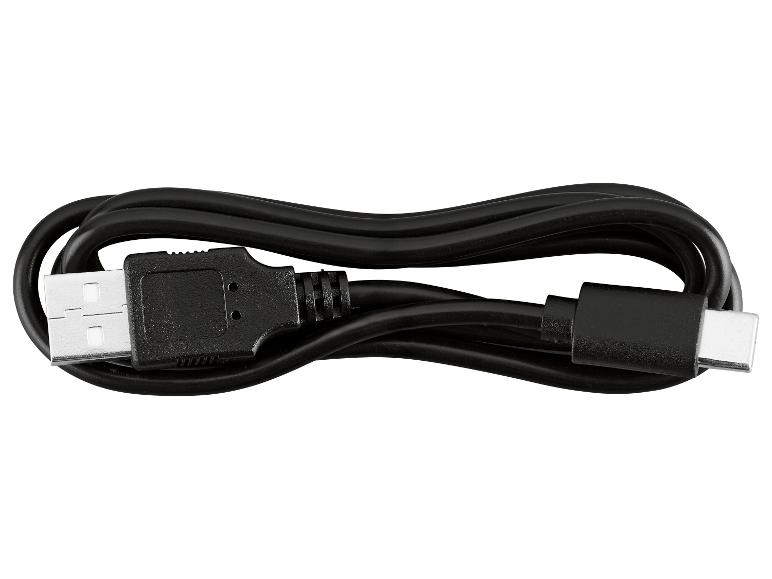Câble de charge et de données noir USB-A vers USB-C, enroulé