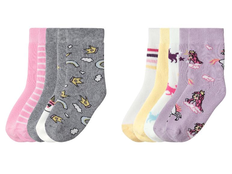 Chaussettes pour enfants avec motifs de licornes, couronnes et rayures de diverses couleurs