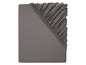 Un drap-housse gris.