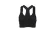 Soutien-gorge de sport noir pour femme avec bretelles croisées dans le dos.
