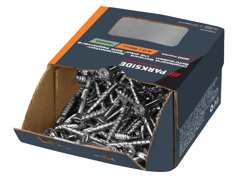 Boîte de vis à aggloméré 4,0 x 30 mm, 300 pièces, avec embout TX20.