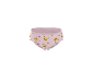 Culotte rose pour femme avec motif de personnage de dessin animé et cœurs.