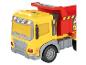 Camion jouet jaune et rouge avec lumières allumées
