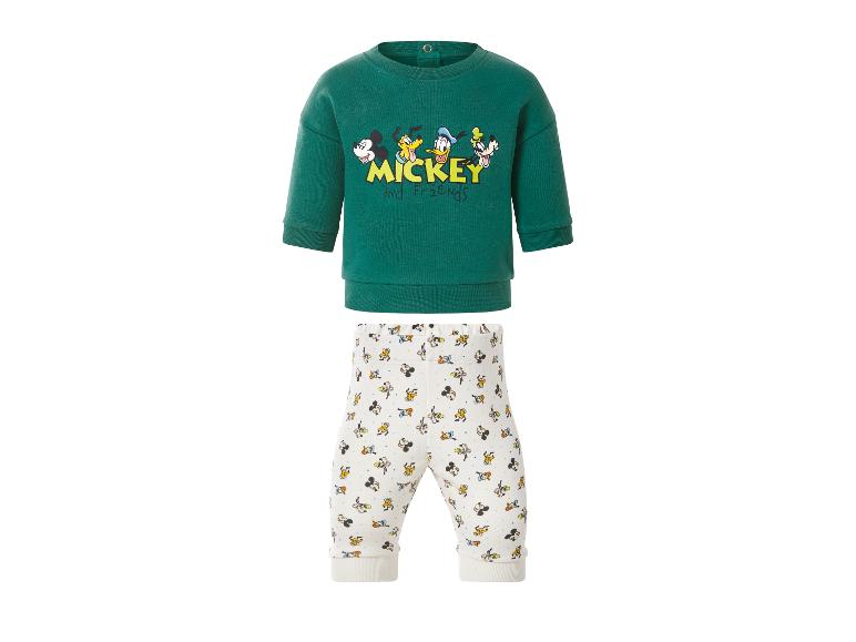 Haut vert à manches longues avec imprimé Mickey et ses amis et pantalon à motifs.