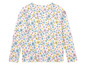 Un t-shirt blanc à manches longues avec un motif floral.