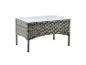 Table d'appoint de jardin en rotin gris avec plateau en verre