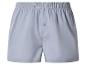 Caleçon boxer homme gris clair avec taille élastique et bouton.