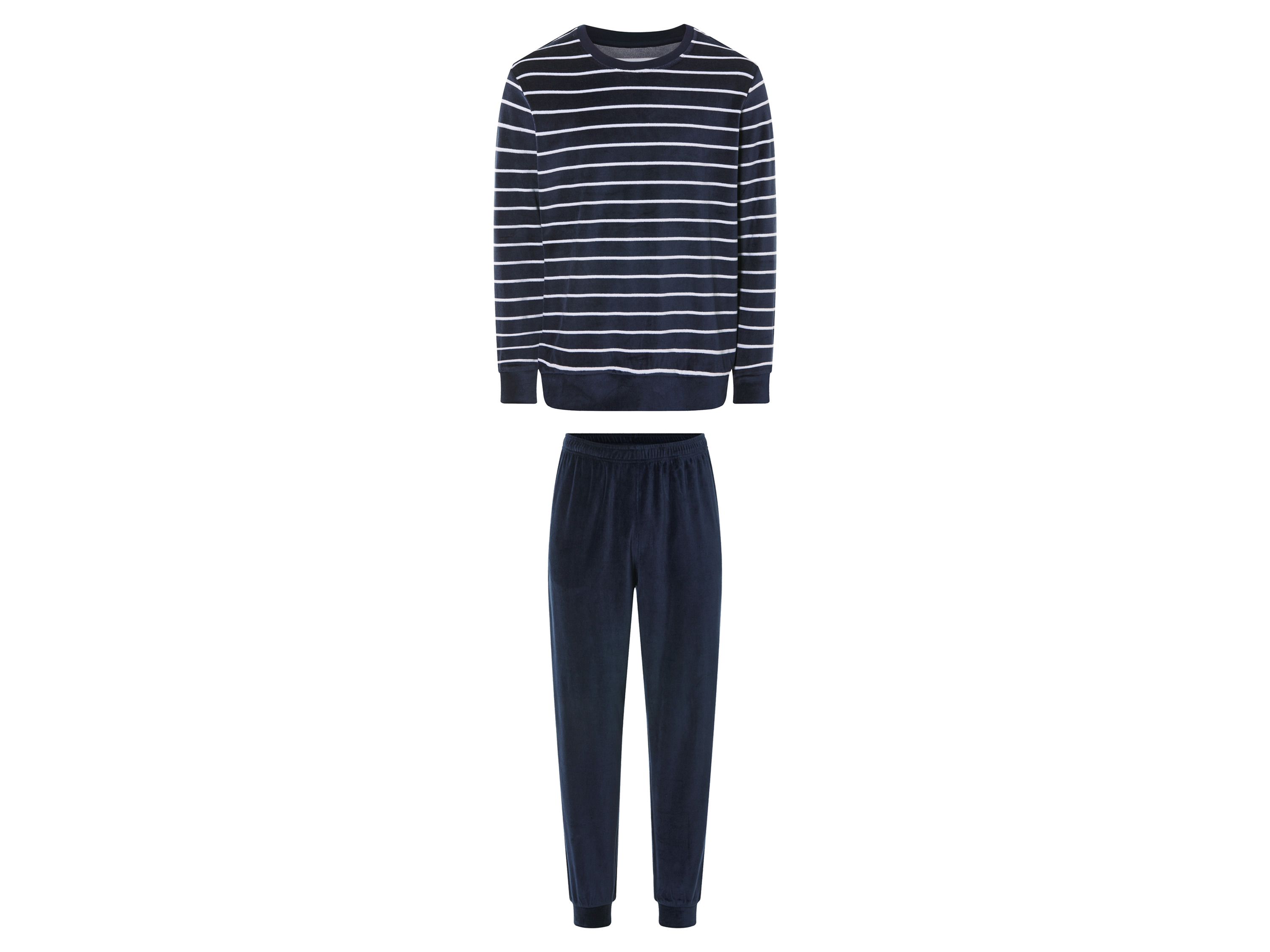 LIVERGY® Pyjama homme (S, bleu marine rayé)