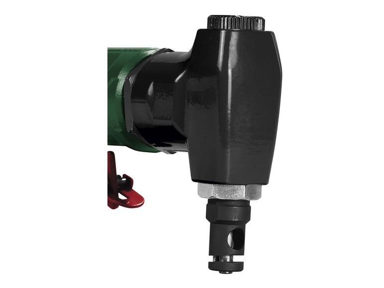 Un outil pneumatique noir et vert pour couper le métal.