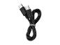 Câble USB-C vers USB-C noir, enroulé et fixé avec une attache blanche