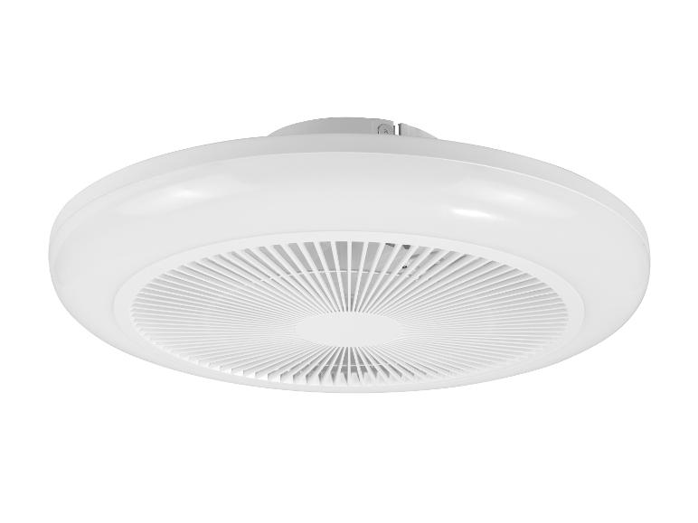 Ventilateur de plafond rond blanc avec éclairage intégré