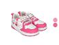 Chaussures de sport roses et blanches pour enfants avec motif de dessin animé et texte 'Peppa Pig'.