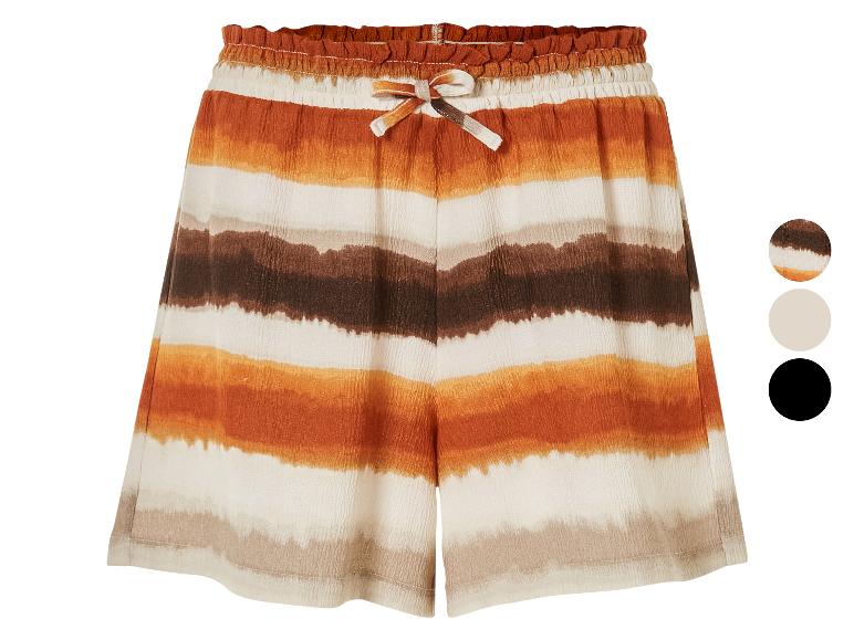 Shorts beiges avec des rayures orange et marron