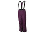 Pantalon de ski violet avec bretelles.