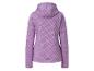 Sweat-shirt polaire lilas à capuche et motif losange.