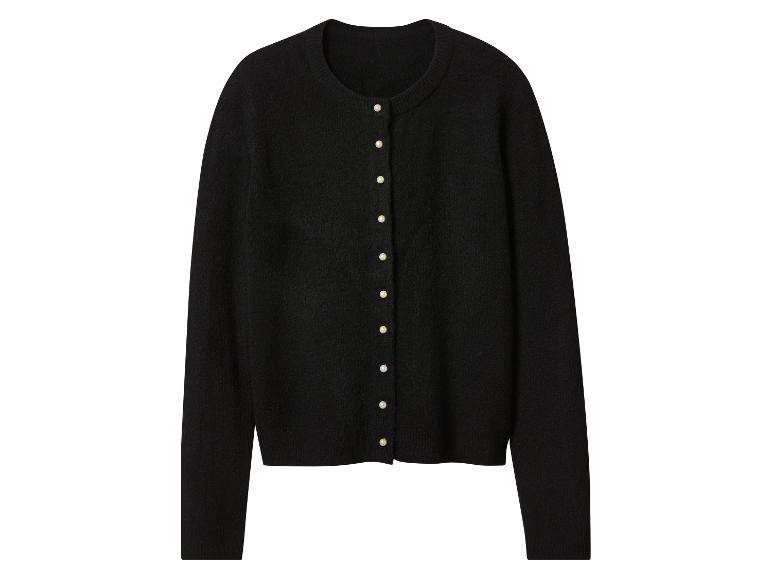 Cardigan noir à boutons de perle