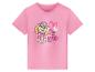 T-shirt rose à manches courtes pour enfant avec imprimé chiot et texte 'One of a kind'.