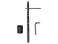 Outil de mesure noir avec clé hexagonale et élément cylindrique.