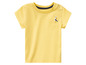 T-shirt jaune à manches courtes avec une mouette brodée.