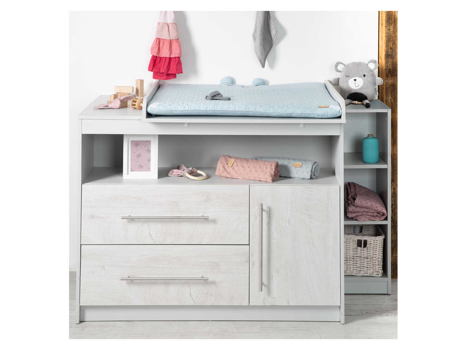 ROBA Commode Maren 2 + Table à Langer – / Chêne Blanchi - vue 4