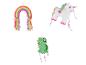 Piñatas arc-en-ciel, licorne et dinosaure pour fêtes enfantines.
