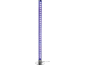 Lampe colonne à paillettes violettes avec base chromée et câble noir.
