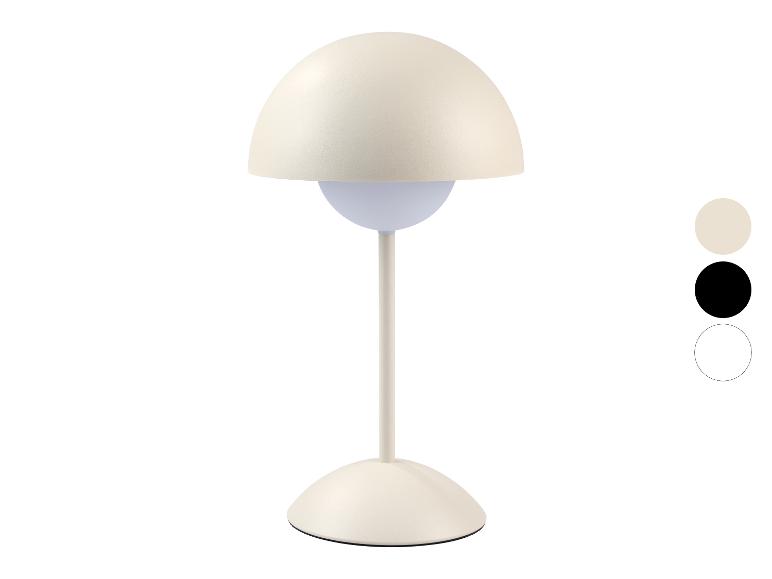Lampe de table crème avec abat-jour dôme et base ronde, avec options de couleur.