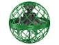 Un drone vert, rond avec une cage de protection