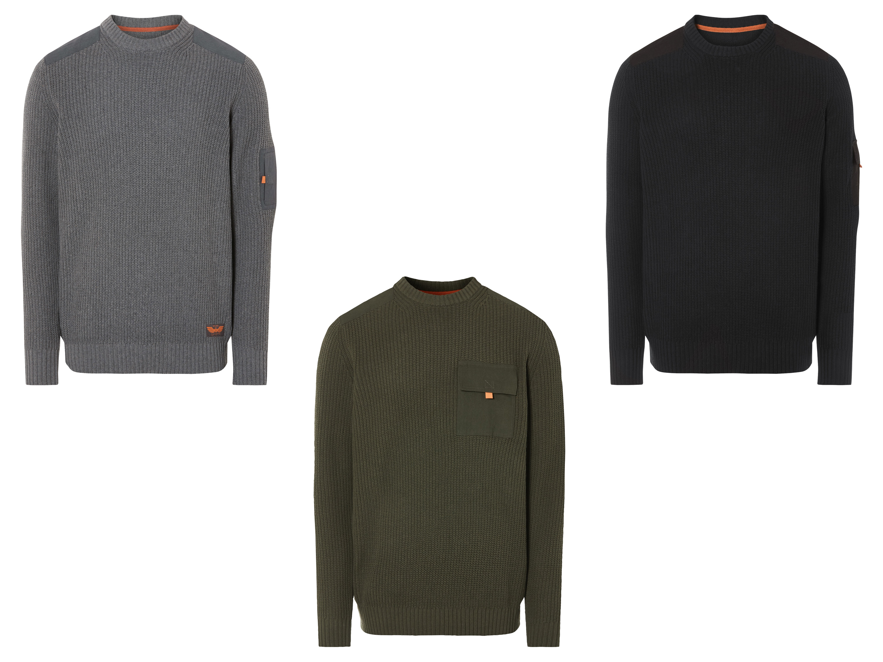 LIVERGY® Pull Homme en Tricot avec Empiècements aux Épaules