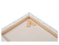 Une toile tendue sur un châssis en bois.