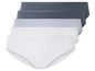 Un ensemble de quatre culottes blanches et bleues.
