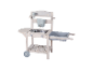 Ensemble cuisine enfant Roba en bois, blanc avec accessoires gris.