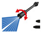 Un embout pour nettoyeur haute pression avec différents angles de pulvérisation.
