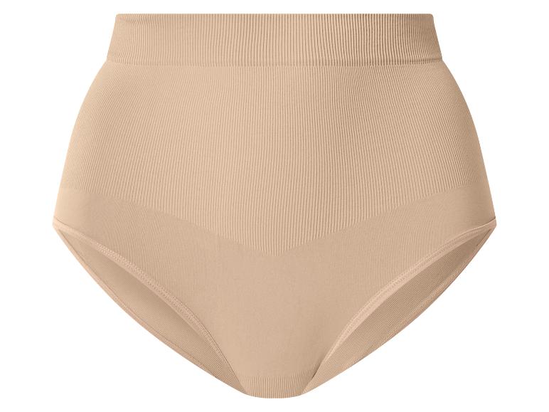 Culotte femme taille haute sans couture de couleur beige.