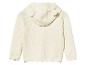 Un pull blanc en tricot avec une capuche et des oreilles.
