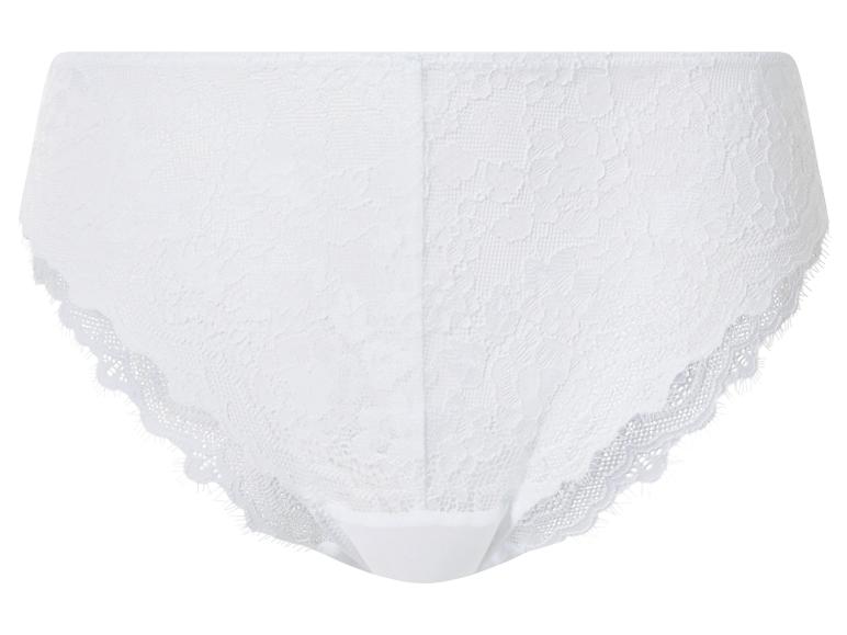 Culotte taille haute en dentelle blanche.