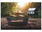 Poêle GSW Black Iron BBQ 26cm avec steak et romarin sur table en bois dans le jardin