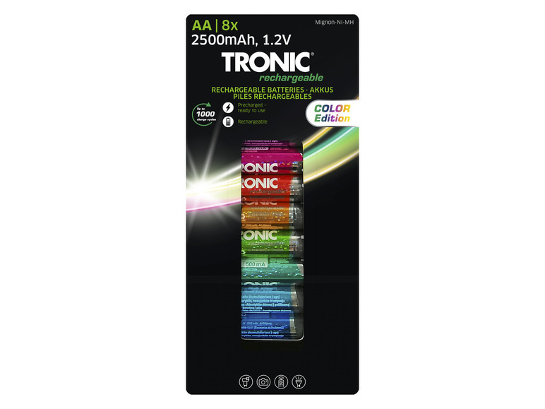 Aller en mode plein écran : TRONIC® Lot de 8 piles rechargeables AA ou AAA, 1,2 V - Image 2