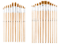 Lot de pinceaux ronds et plats en nylon CRELANDO®.