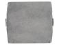 Coussin de soutien lombaire gris avec une surface douce et texturée et des sangles latérales.
