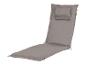 Coussin de chaise longue gris avec oreiller et attaches.