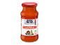 Pot de sauce tomate Calabrese avec une étiquette montrant les ingrédients et le Nutri-Score.