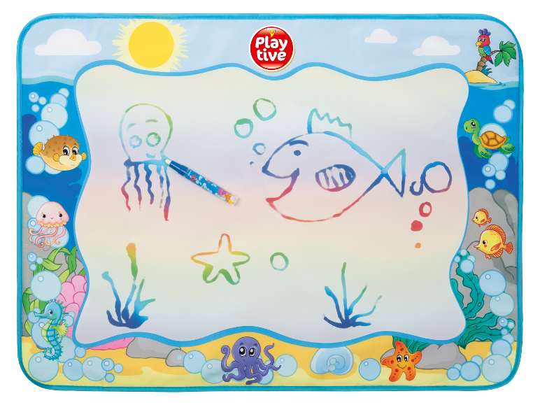 Tapis Playtive pour peinture à l'eau, thème marin.