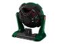 Ventilateur rechargeable sur pied, design vert et noir.